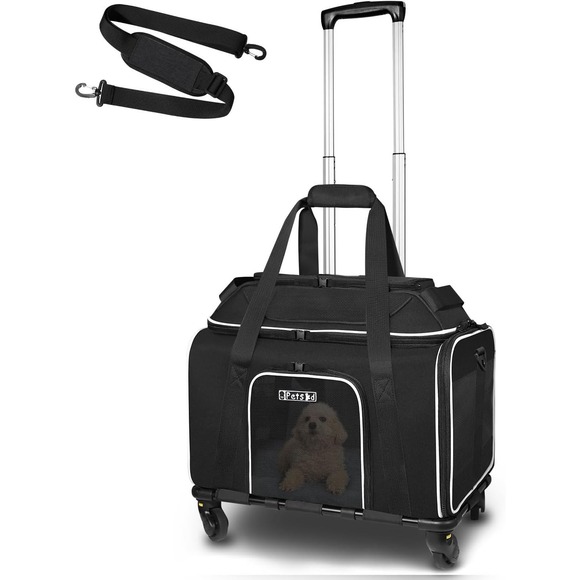 Petskd Rolling Pet Carrier – Expandable Airline Approved Soft-Sided